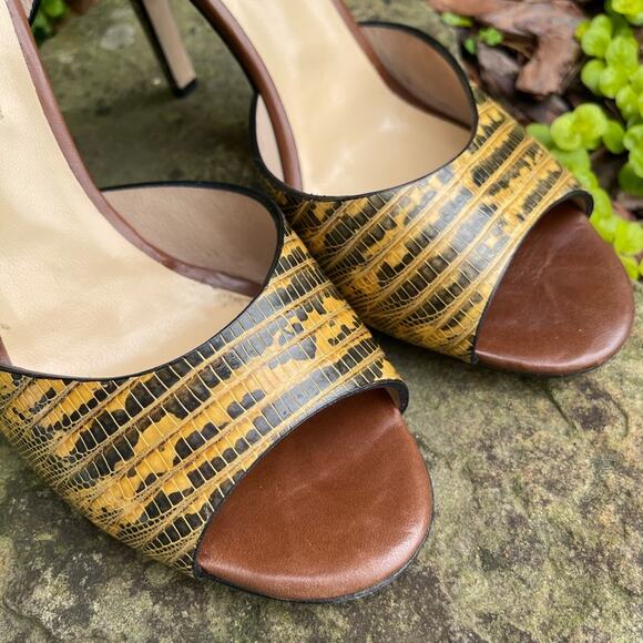 Chrissie Morris Gold Python Heels Size 41 - Picture 3 of 7